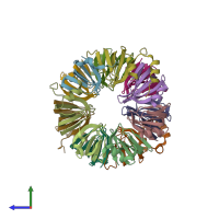 PDB entry 4m78 coloured by chain, side view.