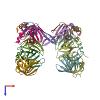 PDB entry 4m78 coloured by chain, top view.