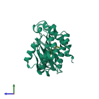 PDB entry 4m7i coloured by chain, side view.