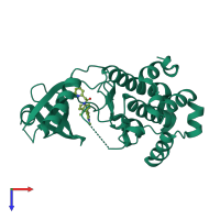 PDB entry 4m7i coloured by chain, top view.