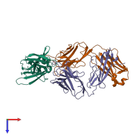 PDB entry 4m7l coloured by chain, top view.