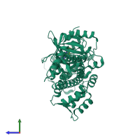 PDB entry 4m84 coloured by chain, side view.