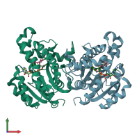 PDB entry 4m89 coloured by chain, front view.