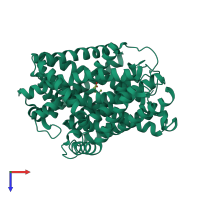 PDB entry 4m8j coloured by chain, top view.