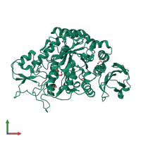 PDB entry 4m8u coloured by chain, front view.