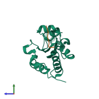 PDB entry 4m91 coloured by chain, side view.