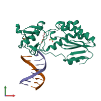 PDB entry 4m94 coloured by chain, front view.