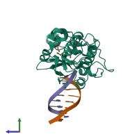 PDB entry 4m94 coloured by chain, side view.