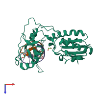 PDB entry 4m94 coloured by chain, top view.