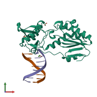 PDB entry 4m95 coloured by chain, front view.