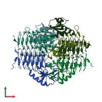 PDB entry 4m9c coloured by chain, front view.