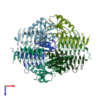 PDB entry 4m9c coloured by chain, top view.