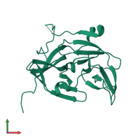 PDB entry 4m9f coloured by chain, front view.