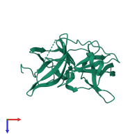 PDB entry 4m9i coloured by chain, top view.
