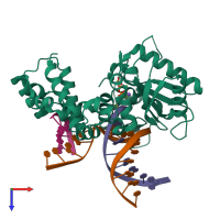 PDB entry 4m9l coloured by chain, top view.