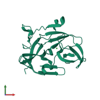 PDB entry 4m9t coloured by chain, front view.