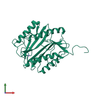 PDB entry 4mat coloured by chain, front view.