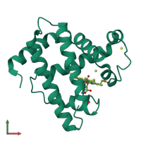 PDB entry 4mbn coloured by chain, front view.