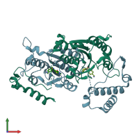PDB entry 4mcc coloured by chain, front view.