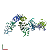 PDB entry 4mcj coloured by chain, front view.
