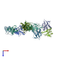 PDB entry 4mcj coloured by chain, top view.