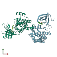 PDB entry 4mcv coloured by chain, front view.