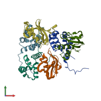PDB entry 4mcx coloured by chain, front view.