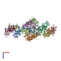 PDB entry 4md9 coloured by chain, top view.