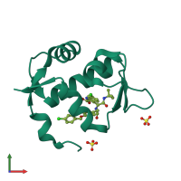 PDB entry 4mdn coloured by chain, front view.