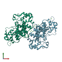 PDB entry 4mdv coloured by chain, front view.
