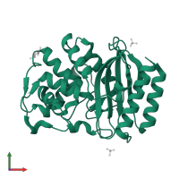 Beta-lactamase TEM in PDB entry 4mez, assembly 1, front view.