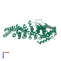 PDB entry 4mfu coloured by chain, top view.