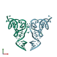 PDB entry 4mgm coloured by chain, front view.
