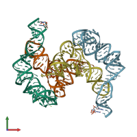 PDB entry 4mgn coloured by chain, front view.