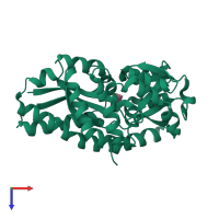 PDB entry 4mhf coloured by chain, top view.