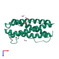 PDB entry 4mhl coloured by chain, top view.