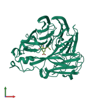 PDB entry 4mju coloured by chain, front view.