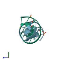 PDB entry 4mkw coloured by chain, side view.