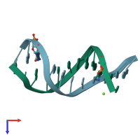 PDB entry 4mkw coloured by chain, top view.