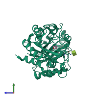 PDB entry 4ml4 coloured by chain, side view.