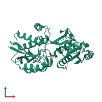 PDB entry 4mlc coloured by chain, front view.