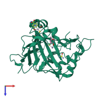 PDB entry 4mlx coloured by chain, top view.