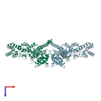 PDB entry 4mm2 coloured by chain, top view.