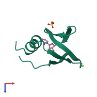 PDB entry 4mml coloured by chain, top view.