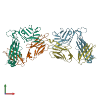 PDB entry 4mnh coloured by chain, front view.