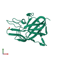 PDB entry 4mo3 coloured by chain, front view.