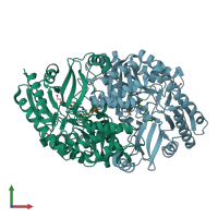 PDB entry 4mqp coloured by chain, front view.