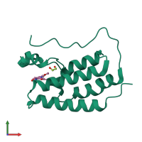PDB entry 4mr3 coloured by chain, front view.