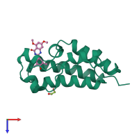 PDB entry 4mr3 coloured by chain, top view.