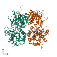 PDB entry 4ms3 coloured by chain, front view.